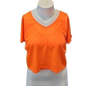 [Chicka-D] Orange Jersey Crop Top - Size M